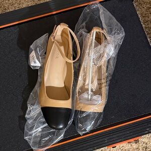 Soda Tan and Black Women's Flats